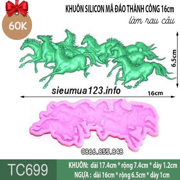 Khuôn Silicon Con Ngựa Mã Đáo Thành Công 16cm ( TC699 )