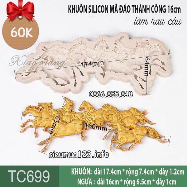 Khuôn Silicon Con Ngựa Mã Đáo Thành Công 16cm ( TC699 )