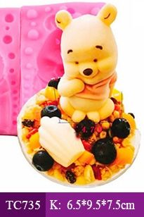 Khuôn rau câu silicon 4d : Khuôn Con Gấu Pooh Lớn 6cm ( TC735 )