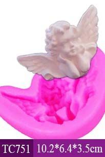 Khuôn silicon thiên thần angel em bé chống cằm 9cm ( TC751 )