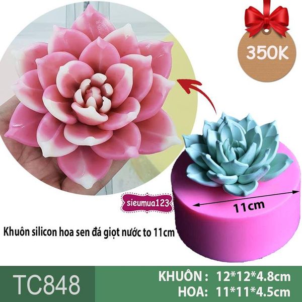 Khuôn silicon sen đá giọt nước to 11cm ( TC848 ) làm rau câu