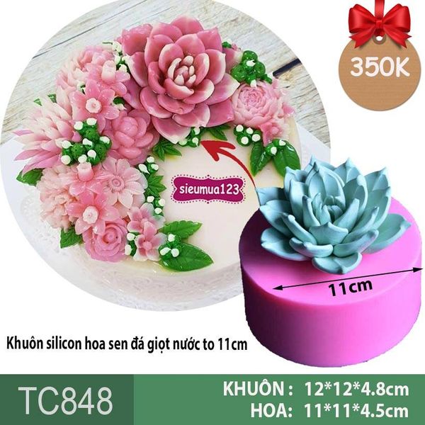 Khuôn silicon sen đá giọt nước to 11cm ( TC848 ) làm rau câu