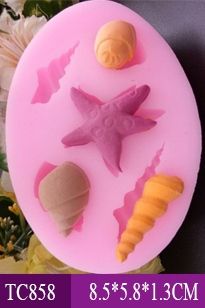 Khuôn silicon con sò ốc sao biển oval nhỏ 1,7cm - 3,3cm ( TC858 )