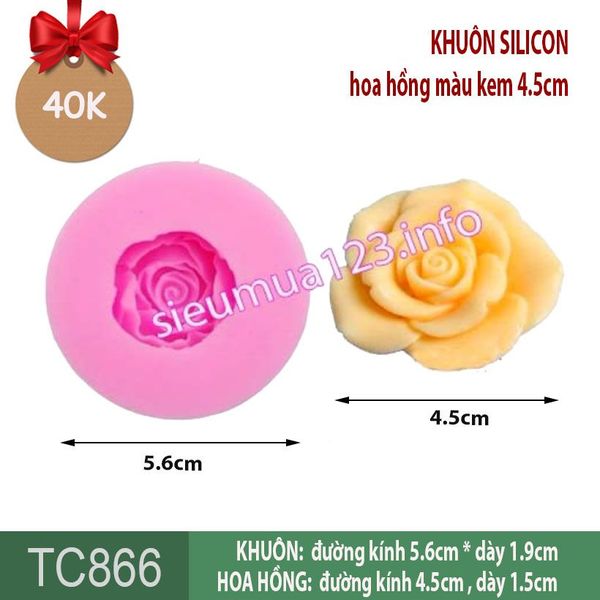 Khuôn silicon hoa hồng 4,5cm làm rau câu ( TC866 )