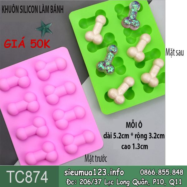 Khuôn silicon 8 con kiu nhỏ 5,2cm  ( TC874 )