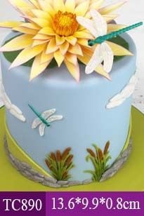 Khuôn silicon con chuồn chuồn , bụi cỏ, đá sỏi ( TC890 )