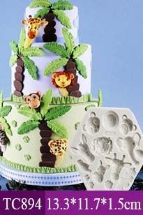 Khuôn rau câu silicon 4d : Khuôn Thú Rừng Amazon Con Hươu Con Voi Con Khỉ ( TC894 )