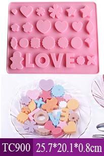 Khuôn silicon trái tim sao hoa tròn chữ love từ 1cm - 4,5cm ( TC900 )