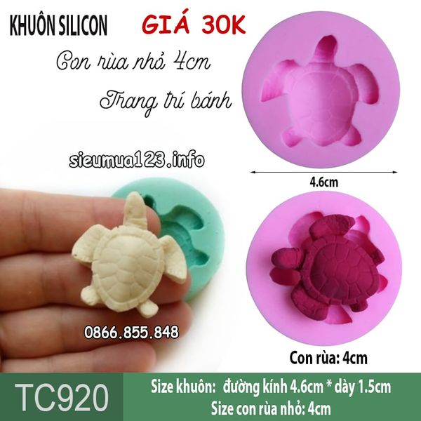 Khuôn silicon làm fondant con rùa nhỏ 4cm ( TC920 )
