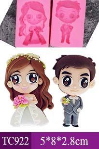 Khuôn silicon cô dâu chú rể chibi 6,5cm ( TC922 )
