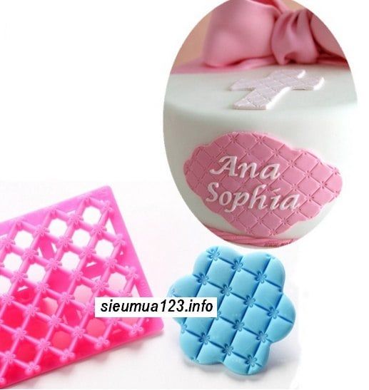 Khuôn ấn hình thoi 4 hoa nhỏ ( TC672 )