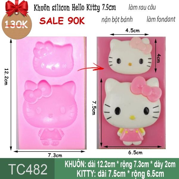 Khuôn silicon Hello Kitty 7,5cm ( TC482 )