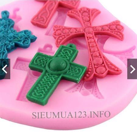 Khuôn silicon 4 cây thánh giá 3cm - 4,5cm ( SE101 )