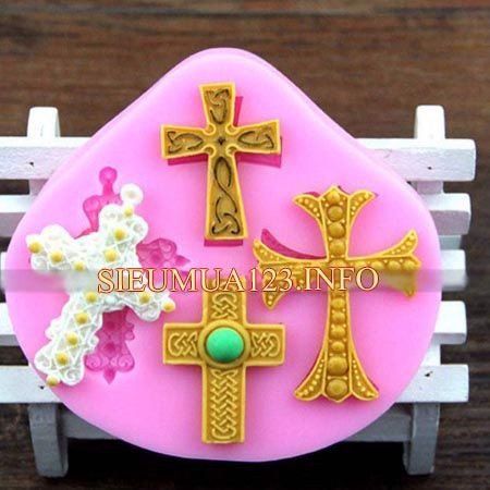 Khuôn silicon 4 cây thánh giá 3cm - 4,5cm ( SE101 )
