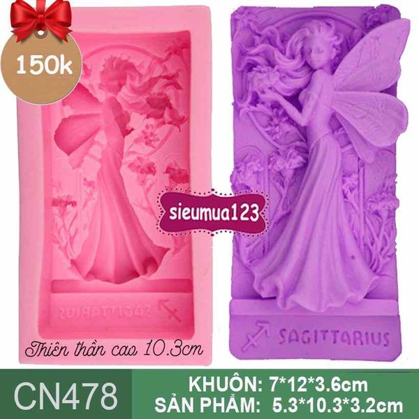 Khuôn silicon cô gái thiên thần angel tóc bay ( CN478  )