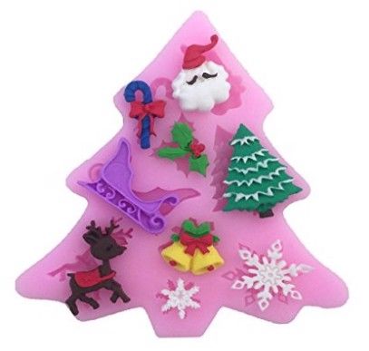 Khuôn silicon fondant 9 món Noel nhỏ từ 1,2cm - 3cm ( TC460 )