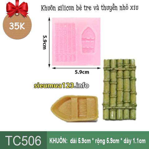 Khuôn Silicon Chiếc bè tre và cái thuyền nhỏ xíu ( TC506 )