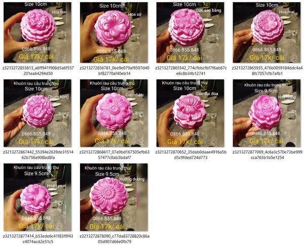 Khuôn Nhựa Rau Câu Trung Thu Hồng 17k/ cái ( SM1841 ) mẫu 2024