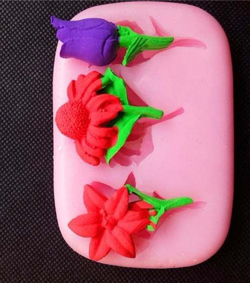 Khuôn rau câu silicon 4d : Khuôn hoa tulip hoa bồ công anh hoa lily ( TC1101 ) còn 1 cái