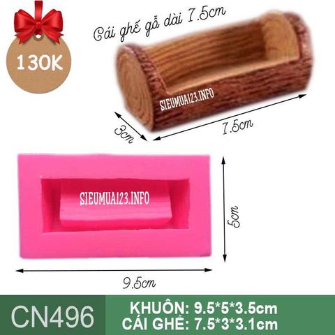 Khuôn rau câu silicon 4d : Khuôn cái ghế gỗ dài 7,5cm ( CN496 )