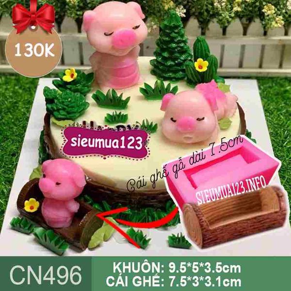 Khuôn rau câu silicon 4d : Khuôn cái ghế gỗ dài 7,5cm ( CN496 )