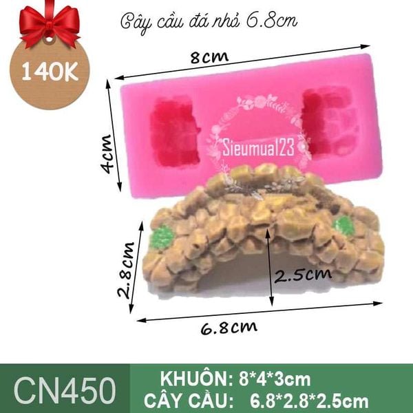 Khuôn rau câu silicon 4d : Khuôn cây cầu đá ( CN450 )