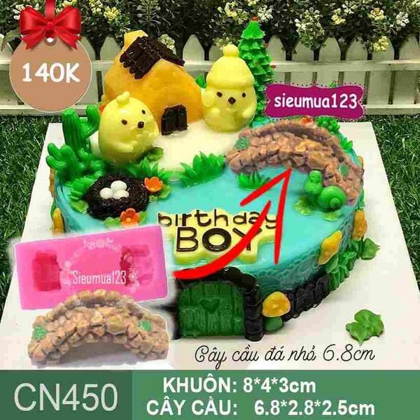 Khuôn rau câu silicon 4d : Khuôn cây cầu đá ( CN450 )
