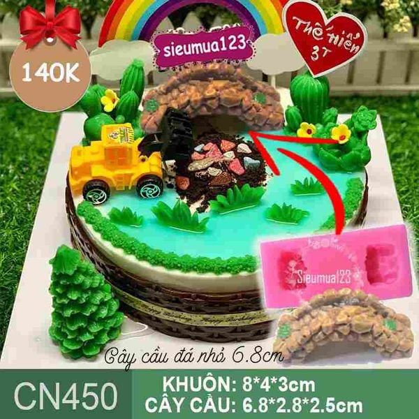Khuôn rau câu silicon 4d : Khuôn cây cầu đá ( CN450 )