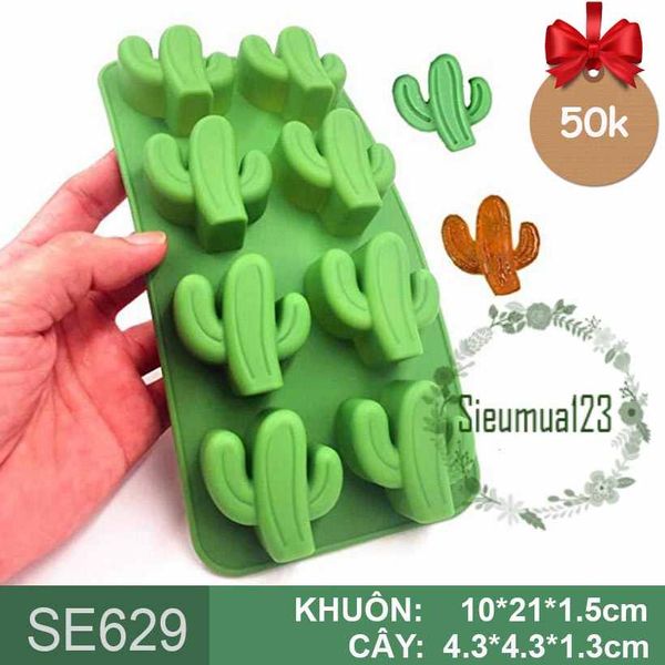 Khuôn silicon 8 cây xương rồng 4,3cm ( SE629 ) SALE OFF