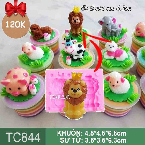 Khuôn silicon con sư tử mini cao 6,3cm ( TC844 )