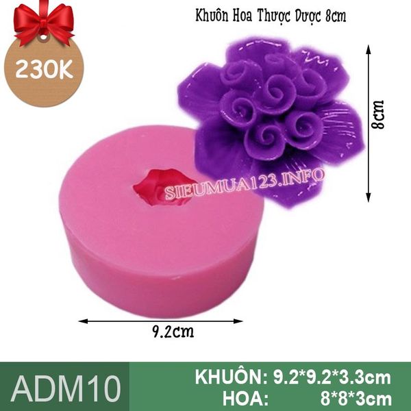 Khuôn silicon hoa thược dược 8cm làm rau câu ( ADM10 )