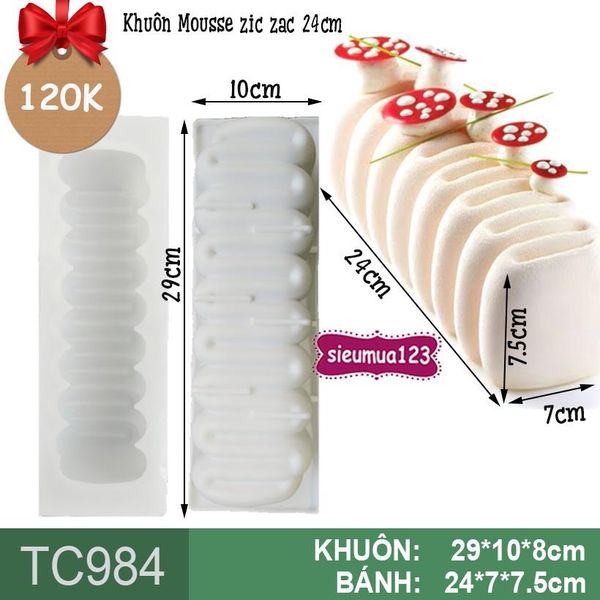Khuôn Silicon Mousse zic zac 24cm ( TC984 ) còn 3 cái