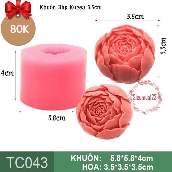 Khuôn silicon Búp Hoa Hồng Korea 3.5cm làm rau câu ( TC043 )