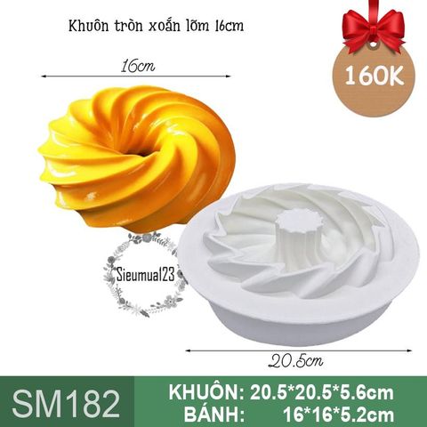 Khuôn silicon làm bánh mousse : Khuôn tròn xoắn lõm 16cm ( SM182 ) còn 3 cái