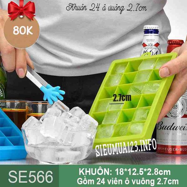 Khuôn thạch silicon 24 viên ô vuông 2,7cm ( SE566 )
