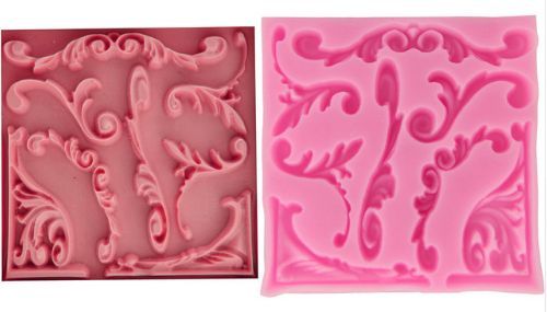 Silicon Fondant viền hoa văn Gothic cong đủ loại vuông 9cm ( TC257 )