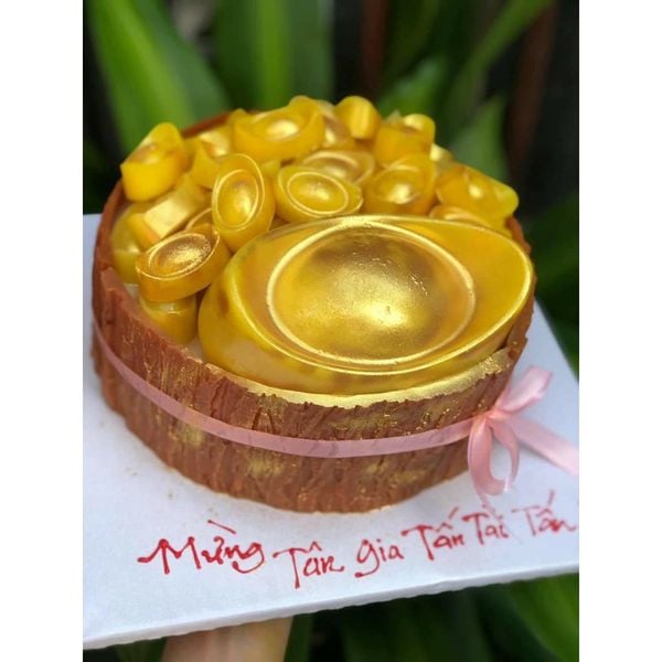 Khuôn nhựa mỏng 2 thỏi vàng to 13cm làm rau câu , bánh tổ ( SM1386 )