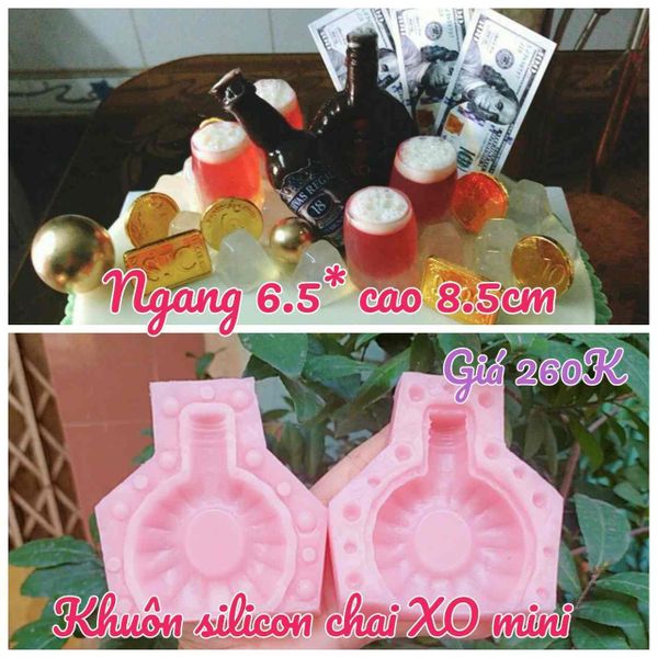 Khuôn silicon làm rau câu chai rượu XO mini 8,5cm ( SM1407 )