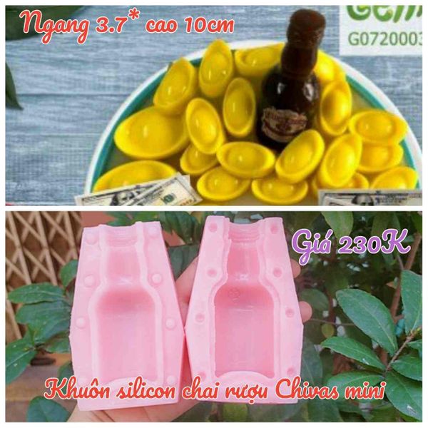 Khuôn silicon làm rau câu chai rượu Chivas mini 10cm ( SM1406 )