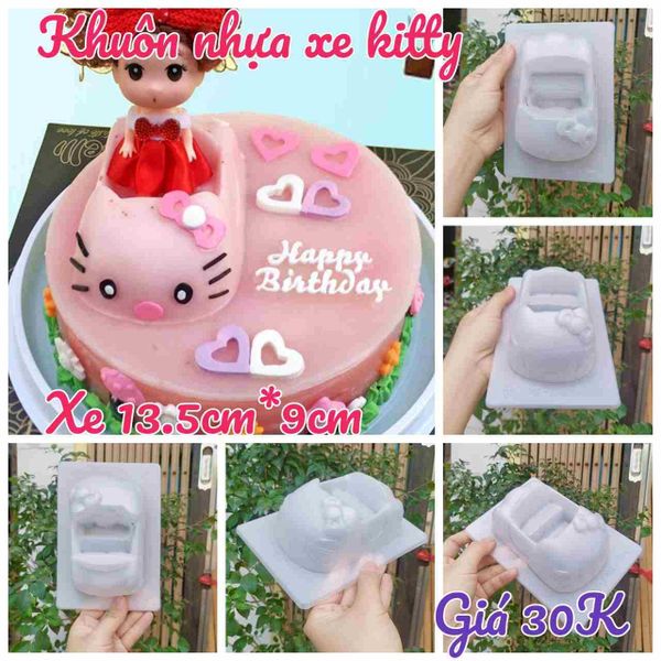 Khuôn nhựa mỏng làm rau câu hình xe Kitty 13,5cm ( SM1410 )