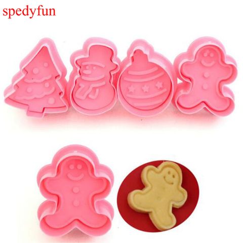 Bộ 4 khuôn nhựa ấn bánh cookie Noel size 4,5cm ( SM1540 )