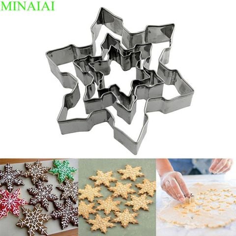 Bộ 3 khuôn ấn cookie hoa tuyết 9cm+7cm+5cm ( SM1543 )
