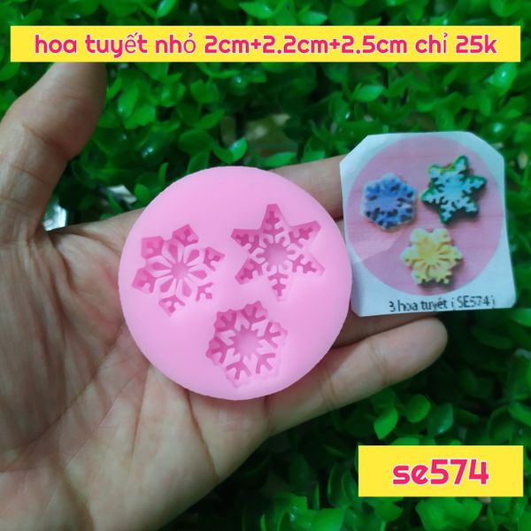 Khuôn silicon fondant 3 hoa tuyết tròn ( SE574 ) còn 2