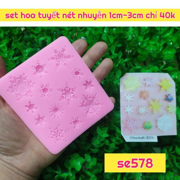Silicon Fondant 13 hoa tuyết ( SE578 )