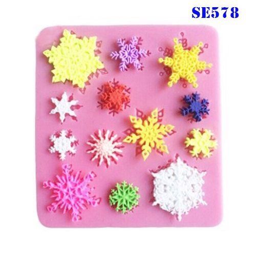 Khuôn silicon fondant 13 hoa tuyết ( SE578 )