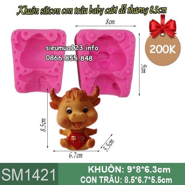 Khuôn silicon làm rau câu con trâu Bình An 8,5cm ( SM1241 )