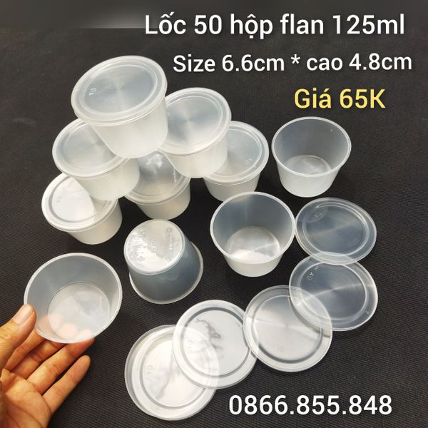 Lốc 50 khuôn bánh flan tròn 6,6cm Vĩnh Trường ( SM1548 ) dung tích 125ml , có nắp đậy