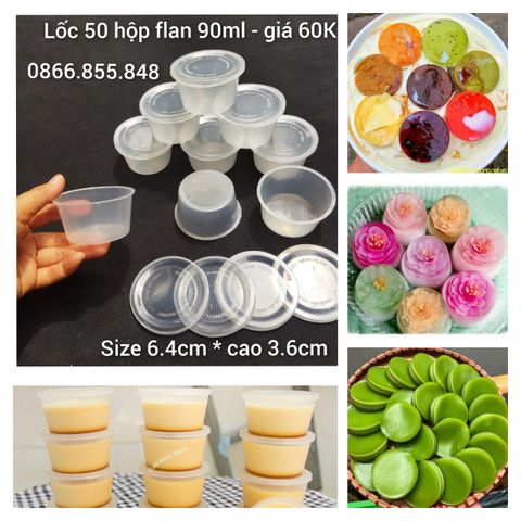 Lốc 50 khuôn bánh flan tròn 6,4cm Vĩnh Trường ( SM1547 ) dung tích 90ml có nắp đậy