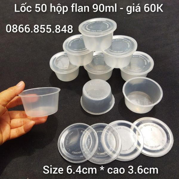 Lốc 50 khuôn bánh flan tròn 6,4cm Vĩnh Trường ( SM1547 ) dung tích 90ml có nắp đậy