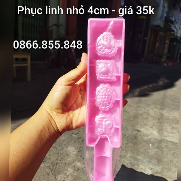 Khuôn nhựa gõ bánh phục linh , bột linh Ngọc Lan size nhỏ 4cm ( SM1646 )